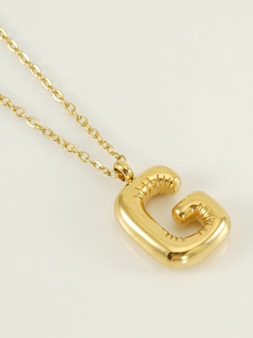 Letter G [Gold] Titanium Steel Letter Necklace With 26 letters